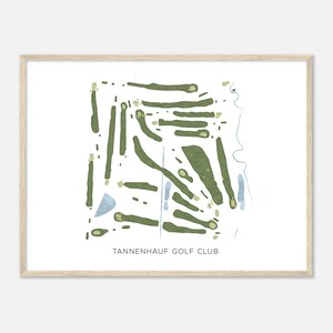 Tannenhauf Golf Club, Ohio - Moderne Aquarell Landkarte | Golfer Geschenk, Golf Wandkunst, Golf Poster Druck, Platz Layout