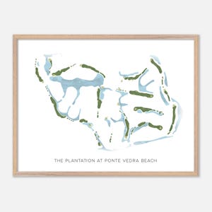 De plantage bij Ponte Vedra Beach in Ponte Vedra Beach, Florida: moderne aquarelkaart | Golfcadeau, golfmuurkunst