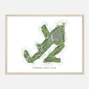 Chimera Golf Club, Nevada - Klassieke aquarelkaart | Golfer cadeau, golf kunst aan de muur, golf poster print, baanindeling