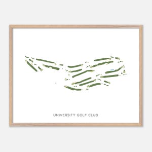 Universitäts-Golfclub , Kanada - Moderne Aquarell-Karte | Golfer Geschenk, Golf Wandkunst, Golf Poster Druck, Platz Layout