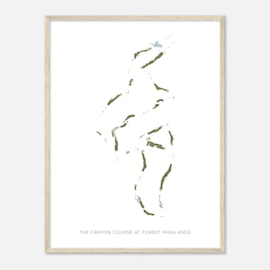 Der Canyon Verlauf in Forest Highlands, Arizona - Moderne Aquarell Landkarte | Golfer Geschenk, Golf Wandkunst, Golf Poster Druck, Platz Layout