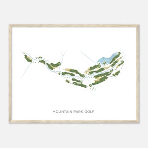 Mountain Park Golf, South Carolina - Moderne Aquarell Landkarte | Golfer Geschenk, Golf Wandkunst, Golf Poster Druck, Platz Layout