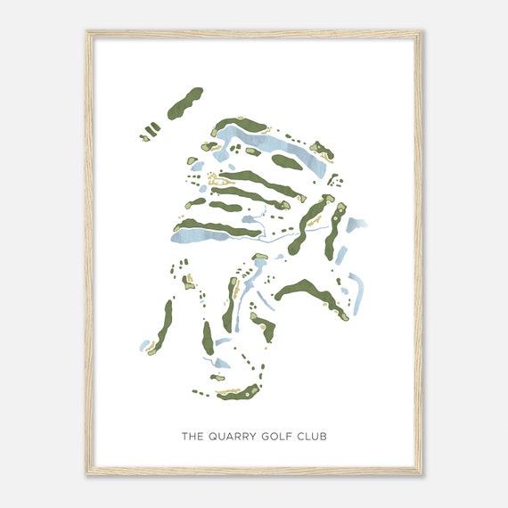 AOKI GOLF CLUB フレームアート The Quarry Golf Club, Ohio - Modern Watercolor Map | Golfer Gift