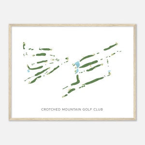 Crotched Mountain Golf Club, New Hampshire - Moderne aquarelkaart | Golfer cadeau, golf kunst aan de muur, golf poster print, baanindeling