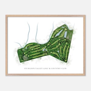 Sturgeon Valley Golf & Country Club in, Canada: klassieke aquarelkaart | Golfcadeau, golfmuurkunst, golfposterprint, baanindeling