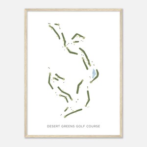 Campo de golf Desert Greens, Nuevo México - Mapa moderno de acuarela / Regalo de golfista, Arte de pared de golf, Impresión de carteles de golf, Diseño del campo