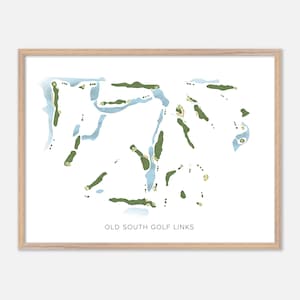 Old South Golf Links in Bluffton, South Carolina: moderne aquarelkaart | Golfcadeau, golfmuurkunst, golfposterprint, baanindeling