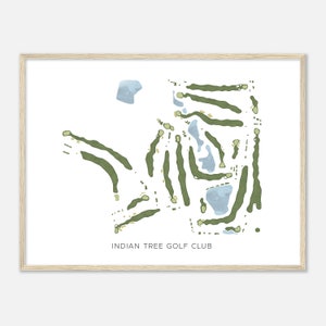 Indian Tree Golf Club, Colorado - moderne aquarelkaart | Golfer cadeau, golf kunst aan de muur, golf poster print, baanindeling