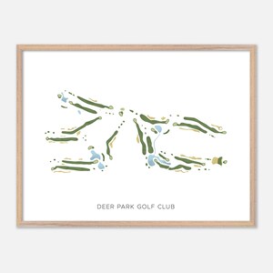 Deer Park Golf Club in Deer Park, Washington - Moderne Aquarell Landkarte | Golfer Geschenk, Golf Wandkunst, Golf Poster Druck, Platz Layout
