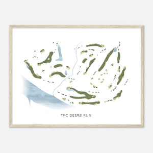 TPC Deere Run, Illinois - Moderne Aquarell Landkarte | Golfer Geschenk, Golf Wandkunst, Golf Poster Druck, Platz Layout