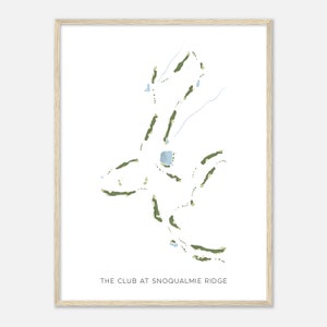 The Club at Snoqualmie Ridge, Washington - Moderne Aquarell Landkarte | Golfer Geschenk, Golf Wandkunst, Golf Poster Druck, Platz Layout