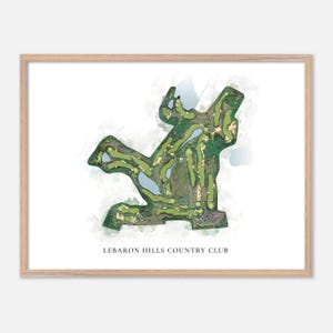 LeBaron Hills Country Club a Lakeville, Massachusetts - Mappa classica ad acquerello / Regalo per golfisti, Arte murale per golf, Stampa poster per golf