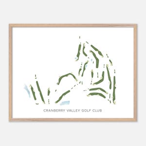 Cranberry Valley Golf Club in Harwich, Massachusetts: moderne aquarelkaart | Golfcadeau, golfmuurkunst, golfposterprint, baanindeling