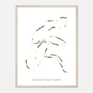 Club West Golf Course, Arizona - Modern Watercolor Map | Golfer Gift, Golf Wall Art, Golf Poster Print, Course Layout