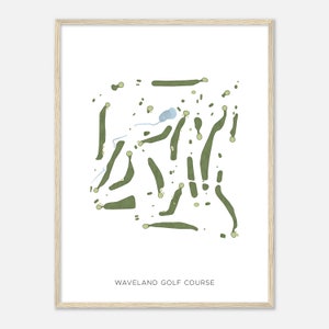 Waveland Golf Course, Iowa - Modern Watercolor Map | Golfer Gift, Golf Wall Art, Golf Poster Print, Course Layout