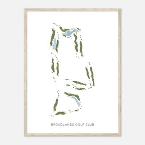 Broadlands Golf Club, Wisconsin - Modern Watercolor Map | Golfer Gift, Golf Wall Art, Golf Poster Print, Course Layout