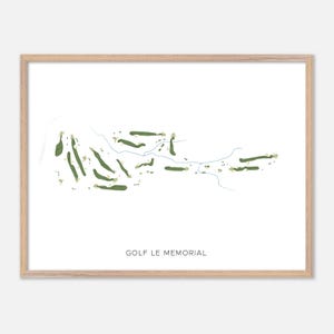 Golf Le Memorial in , Canada - Modern Watercolor Map | Golfer Gift, Golf Wall Art, Golf Poster Print, Course Layout