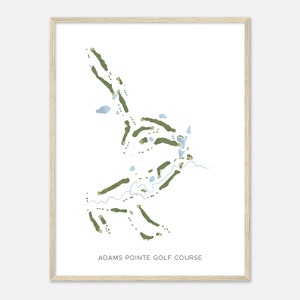 Adams Pointe Golf Course, Missouri - Modern Watercolor Map | Golfer Gift, Golf Wall Art, Golf Poster Print, Course Layout