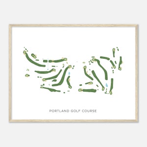 Portland Golf Course, Connecticut - Modern Watercolor Map | Golfer Gift, Golf Wall Art, Golf Poster Print, Course Layout