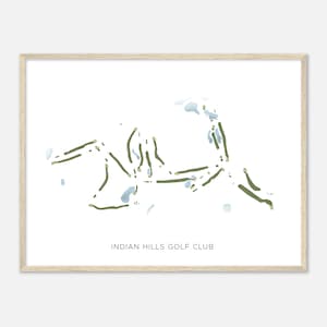 Indian Hills Golf Club, Minnesota - moderne aquarelkaart | Golfer cadeau, golf kunst aan de muur, golf poster print, baanindeling