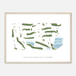 Buckhorn Golf Club, Texas - Moderne Aquarell Landkarte | Golfer Geschenk, Golf Wandkunst, Golf Poster Druck, Platz Layout
