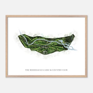 Mississaugua Golf & Country Club a Mississauga, Canada - Mappa classica ad acquerello / Regalo per golfisti, Arte murale per golf, Stampa poster per golf