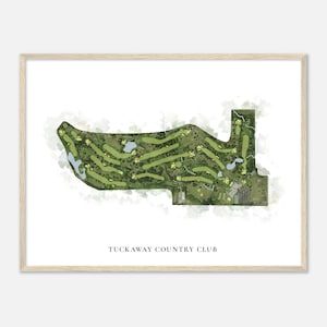 Tuckaway Country Club, Wisconsin - Klassische Aquarell Landkarte | Golfer Geschenk, Golf Wandkunst, Golf Poster Druck, Platz Layout