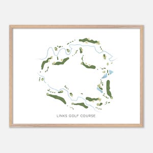 Links-golfbaan in Littleton, Colorado: moderne aquarelkaart | Golfcadeau, golfmuurkunst, golfposterprint, baanindeling