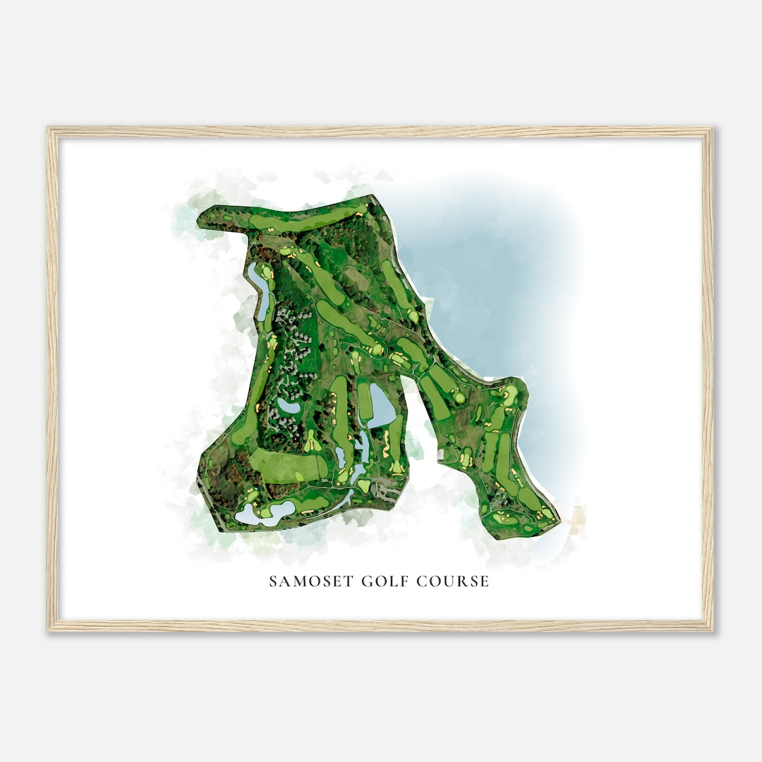Samoset Golf Course Maine Classic Watercolor Map Golfer Gift Golf