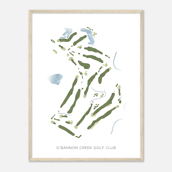 AOKI GOLF CLUB フレームアート O'bannon Creek Golf Club, Ohio - Modern Watercolor Map | Golfer