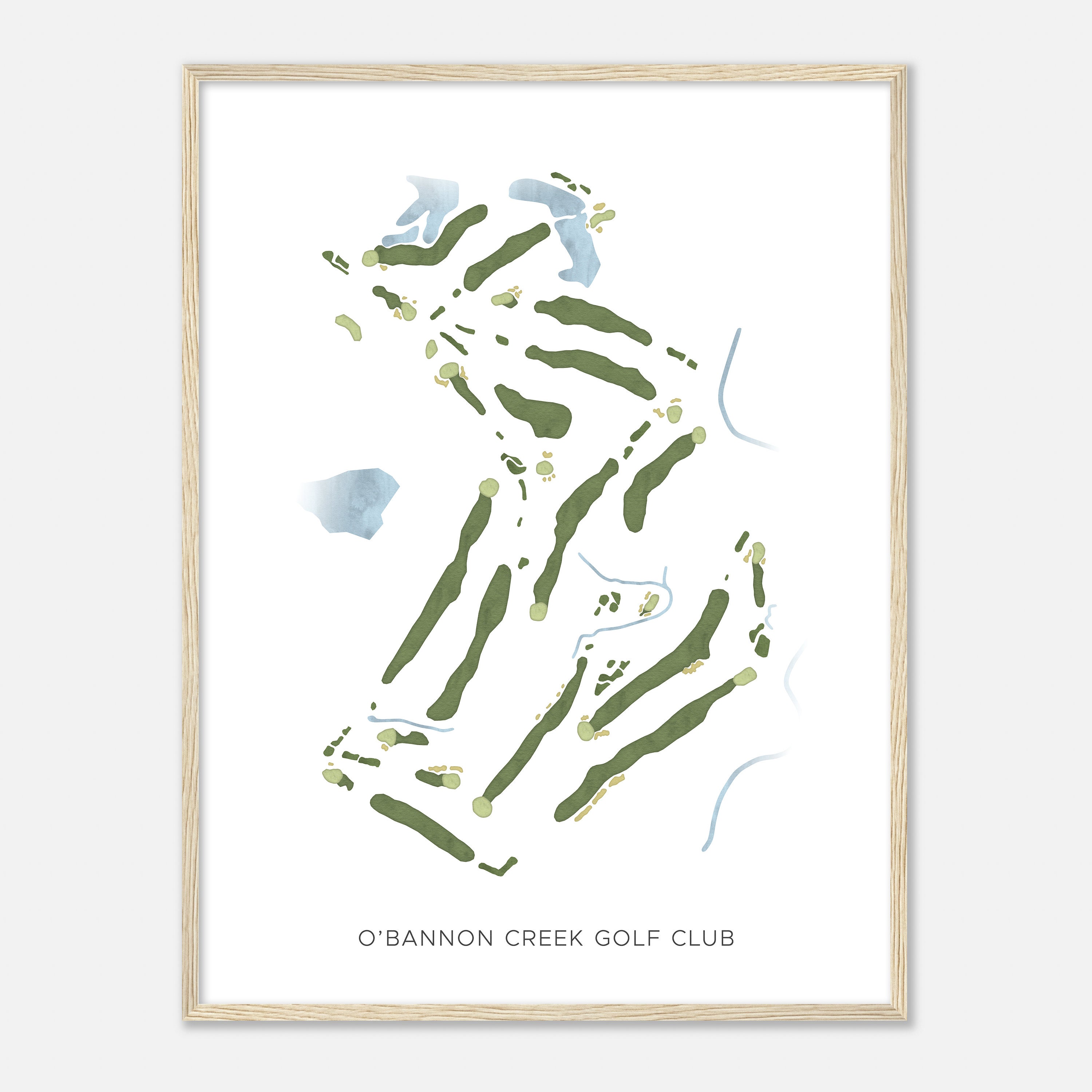 O'bannon Creek Golf Club, Ohio - Modern Watercolor Map | Golfer