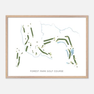 Forest Park Golf Club in Valparaiso, Indiana - Moderne Aquarell Landkarte | Golfer Geschenk, Golf Wandkunst, Golf Poster Druck, Platz Layout