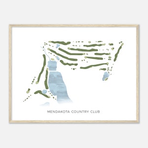 Mendakota Country Club, Minnesota - Modern Watercolor Map | Golfer Gift, Golf Wall Art, Golf Poster Print, Course Layout