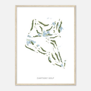 Cantigny Golf, Illinois - Modern Watercolor Map | Golfer Gift, Golf Wall Art, Golf Poster Print, Course Layout