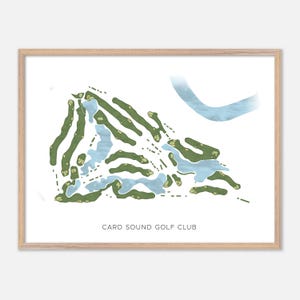 Card Sound Golf Club in Country Club Rd, Florida - Moderne Aquarell Landkarte | Golfer Geschenk, Golf Wandkunst, Golf Poster Druck, Platz Layout