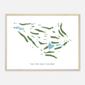 De golfbaan uit 1781, Pennsylvania - moderne aquarelkaart | Golfer cadeau, golf kunst aan de muur, golf poster print, baanindeling