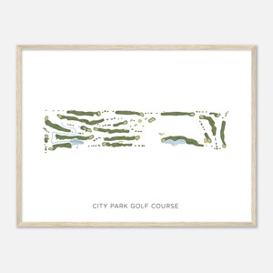 City Park Golf Club, Colorado - Moderne Aquarell Landkarte | Golfer Geschenk, Golf Wandkunst, Golf Poster Druck, Platz Layout