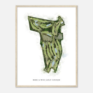 Bide-A-Wee Golf Course, Virginia - Classic Watercolor Map | Golfer Gift, Golf Wall Art, Golf Poster Print, Course Layout