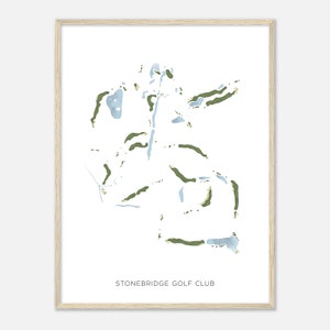 Stonebridge Golf Club, Michigan - Modern Watercolor Map | Golfer Gift, Golf Wall Art, Golf Poster Print, Course Layout