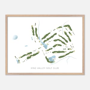 King Valley Golf Club in, Canada: moderne aquarelkaart | Golfcadeau, golfmuurkunst, golfposterprint, baanindeling