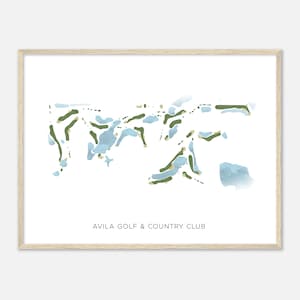 Avila Golf & Country Club, Florida - Modern Watercolor Map | Golfer Gift, Golf Wall Art, Golf Poster Print, Course Layout