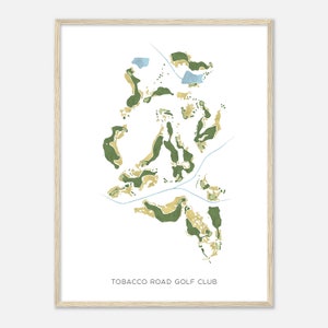Tobacco Road Golf Club, North Carolina - Moderne Aquarell Landkarte | Golfer Geschenk, Golf Wandkunst, Golf Poster Druck, Platz Layout