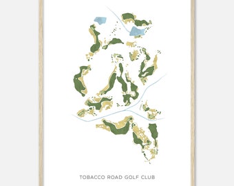 Tobacco Road Golf Club, North Carolina - Modern Watercolor Map | Golfer Gift, Golf Wall Art, Golf Poster Print, Course Layout