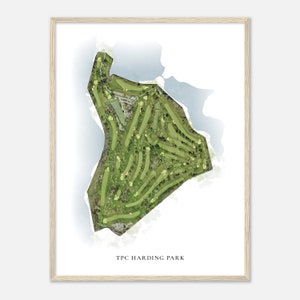 TPC Harding Park, Kalifornien - Klassische Aquarell Landkarte | Golfer Geschenk, Golf Wandkunst, Golf Poster Druck, Platz Layout