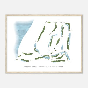 Emerald Bay Golf Club New Eighth Green, Florida - Moderne Aquarell Karte | Golfer Geschenk, Golf Wandkunst, Golf Poster Druck, Platz Layout