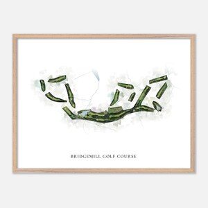 Bridgemill Golf Club in Canton, Georgia - Klassische Aquarell Landkarte | Golfer Geschenk, Golf Wandkunst, Golf Poster Druck, Platz Layout