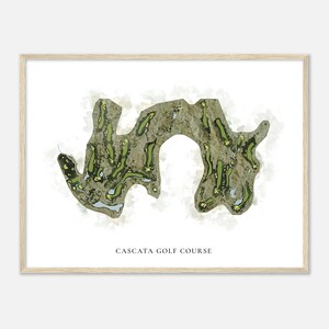 Cascata Golfbaan, Nevada - Klassieke aquarelkaart | Golfer cadeau, golf kunst aan de muur, golf poster print, baanindeling