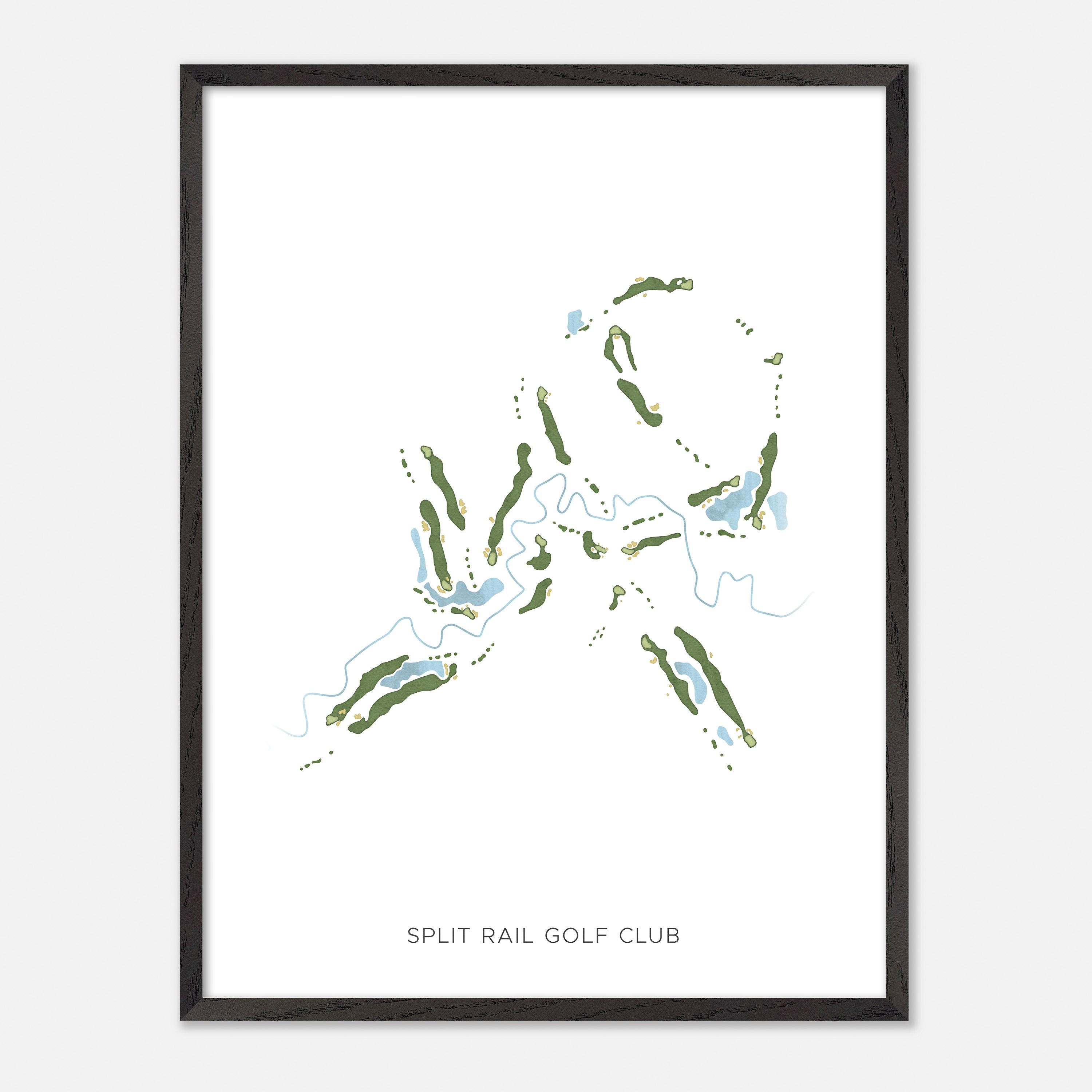 Split Rail Golf Club in Aledo, Texas - Modern Watercolor Map