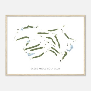 Eagle Knoll Golf Club, Missouri - moderne aquarelkaart | Golfer cadeau, golf kunst aan de muur, golf poster print, baanindeling