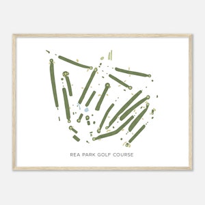Rea Park Golf Club, Indiana - Moderne Aquarell Landkarte | Golfer Geschenk, Golf Wandkunst, Golf Poster Druck, Platz Layout